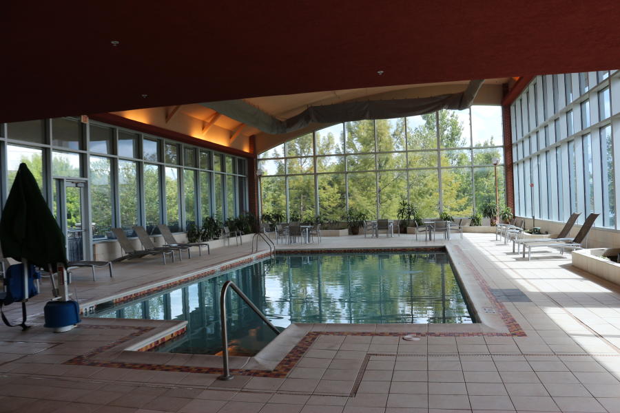 The Embassy Hotel's inviting indoor pool, illustrating the exclusive amenities guests can enjoy in Huntsville and Madison.